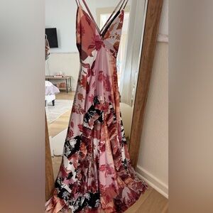 ASOS Pink and Black Floral & Paisley Maxi Dress.